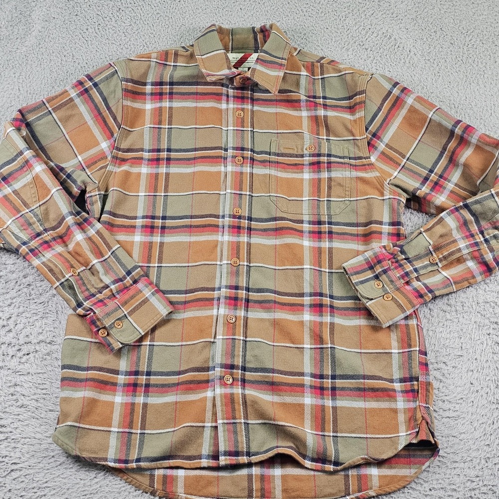 Best Made Co Shirt Mens Small Brown Plaid Flannel Button Up Cotton Elbow Patch - Picture 2 of 11